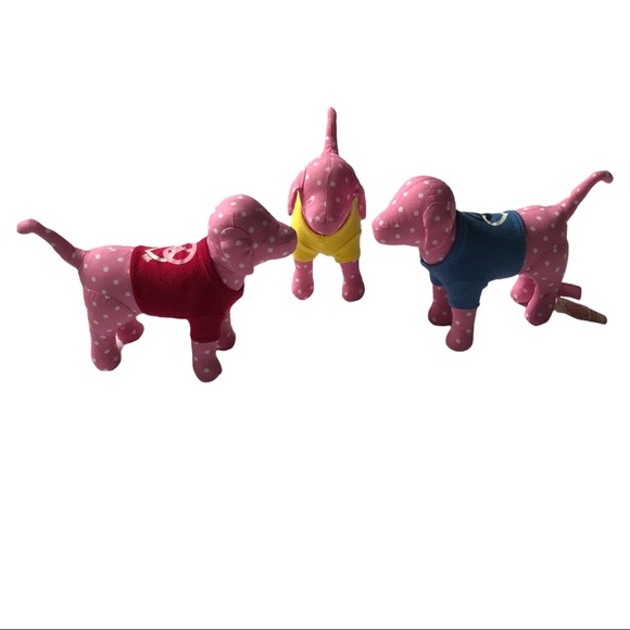 3 PiNK Victoria’s Secret Dogs Recycle Love Polka Dot VS Pink Dog Collector - Picture 11 of 12